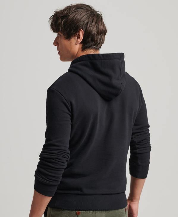 Superdry Hommes sweat à capuche à logo vintage D64Z5223 vêtements noir