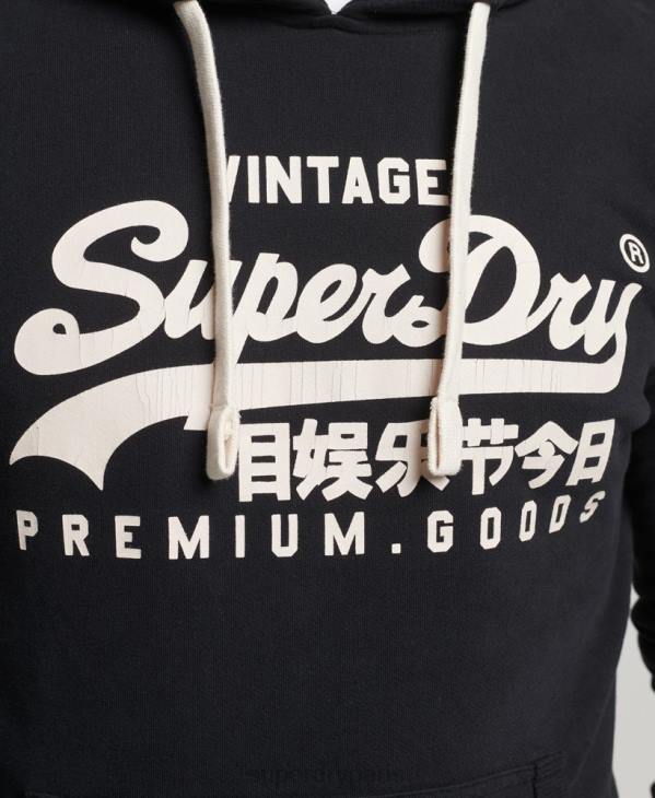 Superdry Hommes sweat à capuche à logo vintage D64Z5223 vêtements noir