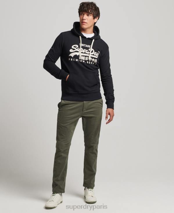 Superdry Hommes sweat à capuche à logo vintage D64Z5223 vêtements noir