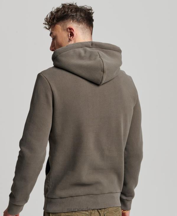 Superdry Hommes sweat à capuche à logo vintage D64Z535 vêtements gris foncé