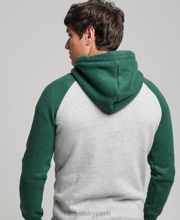 Superdry Hommes sweat à capuche à logo vintage D64Z576 vêtements vert