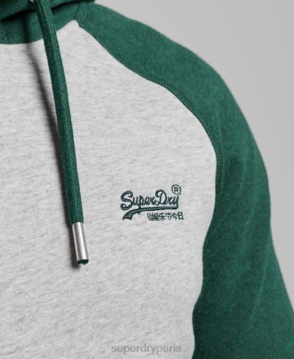 Superdry Hommes sweat à capuche à logo vintage D64Z576 vêtements vert
