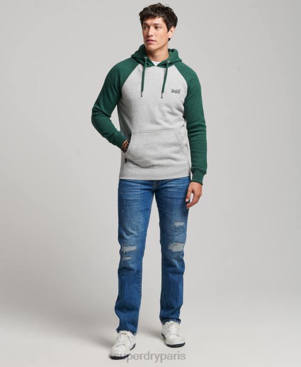 Superdry Hommes sweat à capuche à logo vintage D64Z576 vêtements vert
