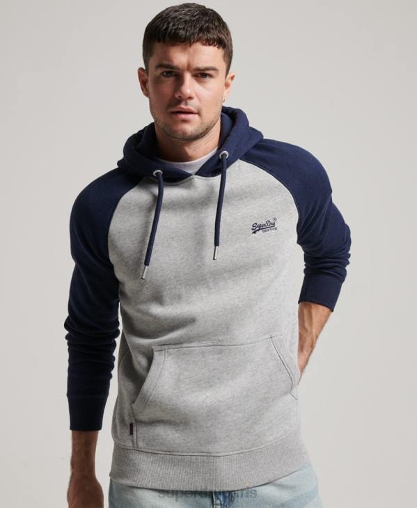 Superdry Hommes sweat à capuche à logo vintage D64Z689 vêtements gris