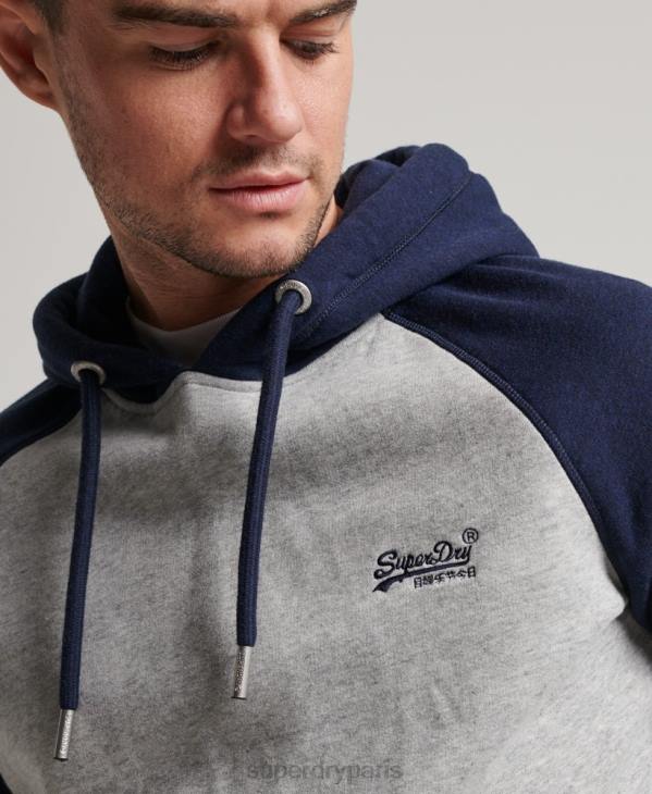 Superdry Hommes sweat à capuche à logo vintage D64Z689 vêtements gris