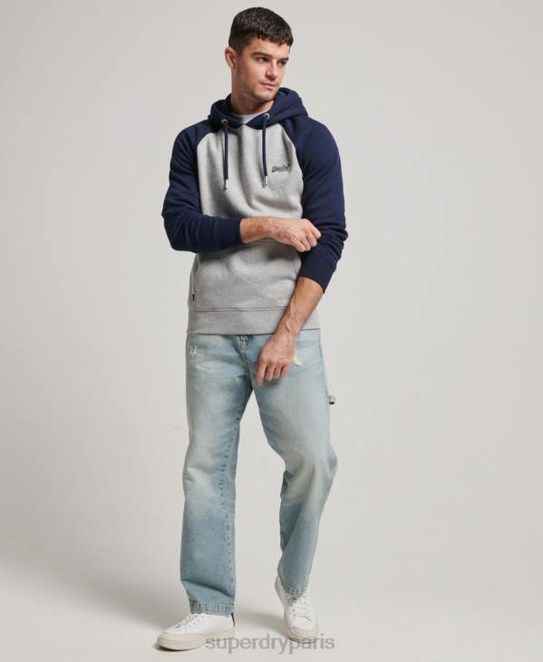 Superdry Hommes sweat à capuche à logo vintage D64Z689 vêtements gris