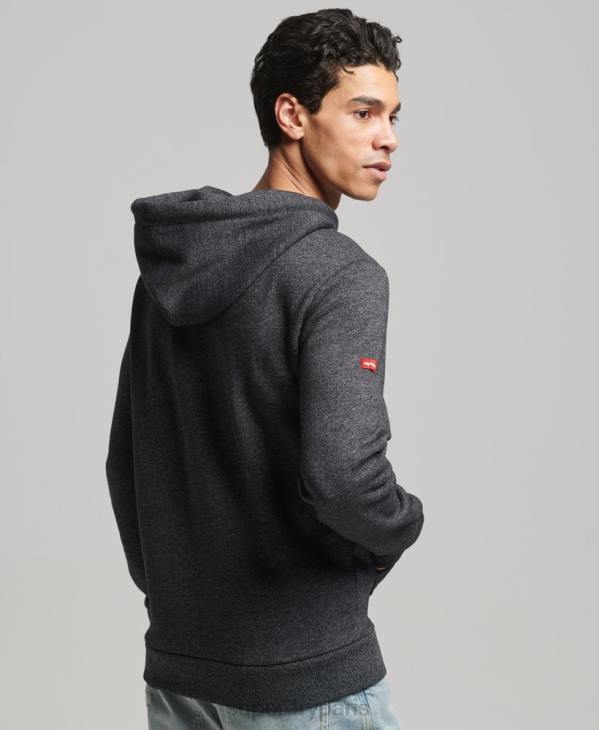 Superdry Hommes sweat à capuche à logo vintage D64Z728 vêtements noir