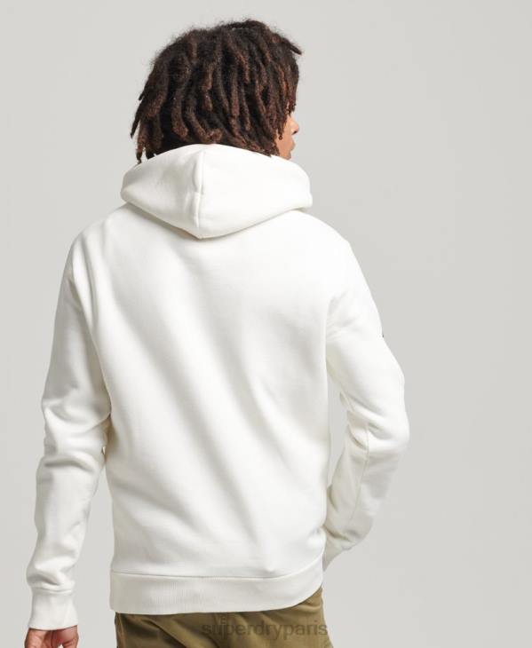 Superdry Hommes sweat à capuche à logo vintage D64Z763 vêtements blanc