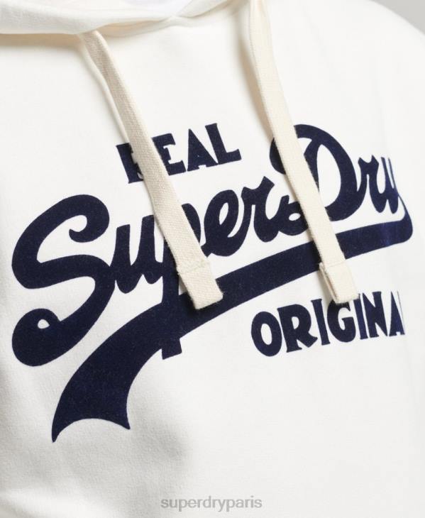 Superdry Hommes sweat à capuche à logo vintage D64Z763 vêtements blanc