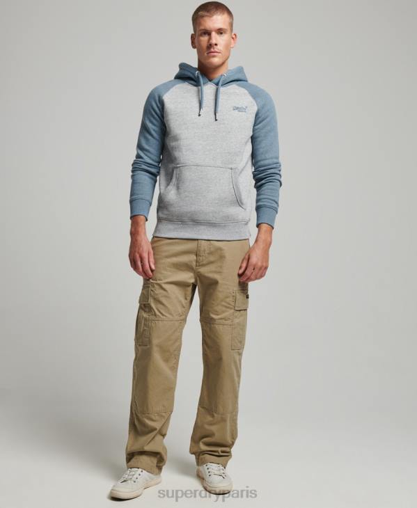 Superdry Hommes sweat à capuche à logo vintage D64Z766 vêtements gris