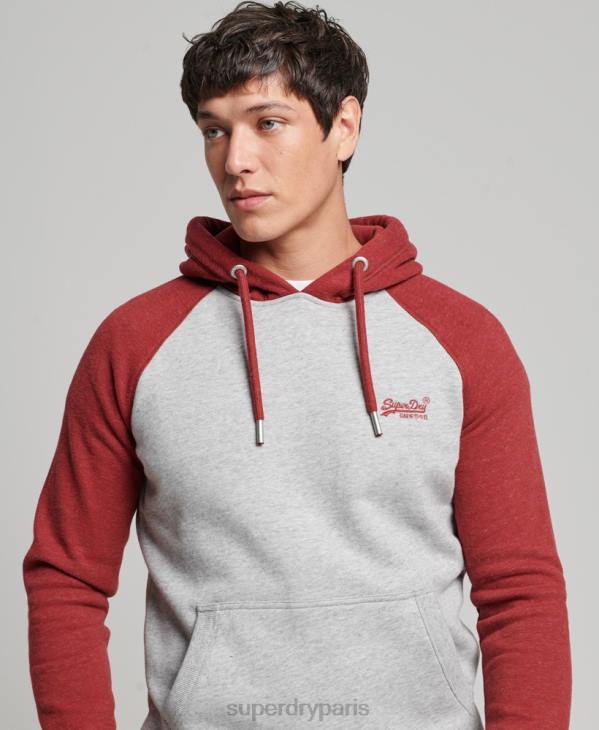 Superdry Hommes sweat à capuche à logo vintage D64Z784 vêtements gris clair