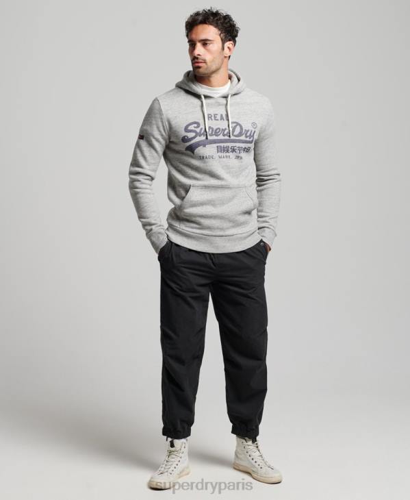 Superdry Hommes sweat à capuche à logo vintage D64Z789 vêtements gris