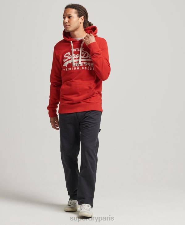 Superdry Hommes sweat à capuche à logo vintage D64Z854 vêtements rouge
