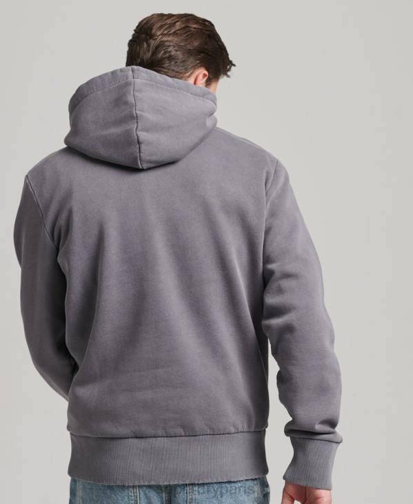Superdry Hommes sweat à capuche marque indie vintage D64Z811 vêtements gris foncé