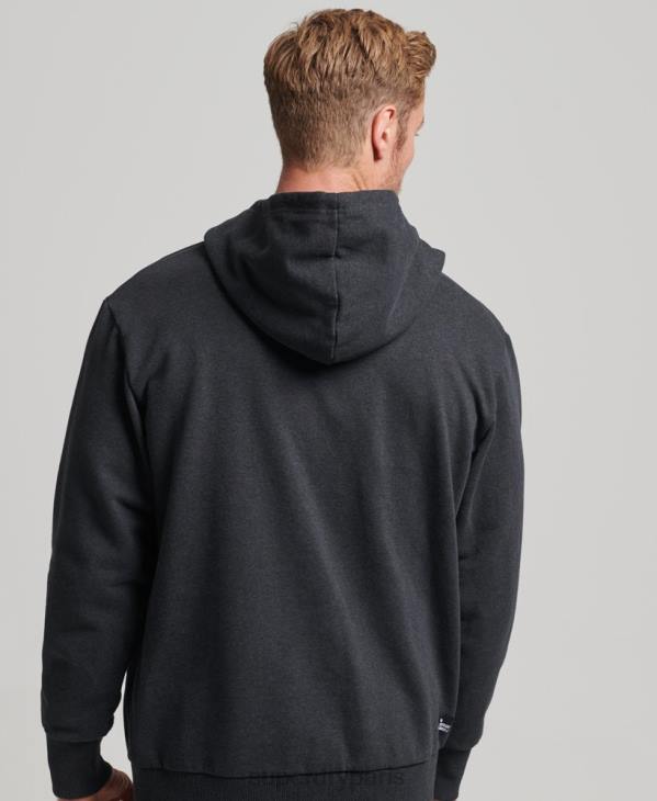 Superdry Hommes sweat à capuche mi-long D64Z5008 vêtements noir
