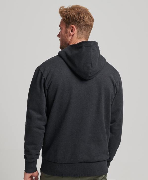 Superdry Hommes sweat à capuche micro recyclé D64Z4991 vêtements noir