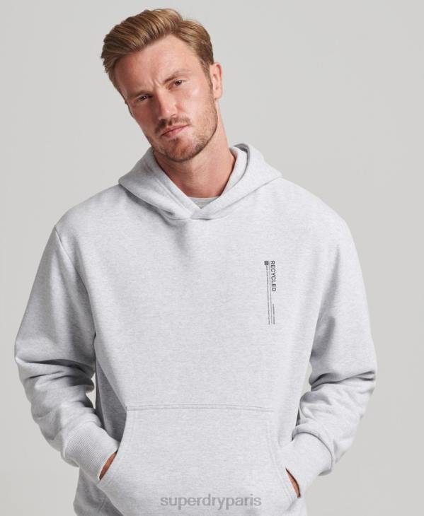 Superdry Hommes sweat à capuche micro recyclé D64Z5014 vêtements gris clair