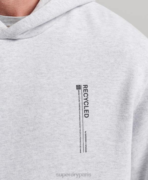 Superdry Hommes sweat à capuche micro recyclé D64Z5014 vêtements gris clair