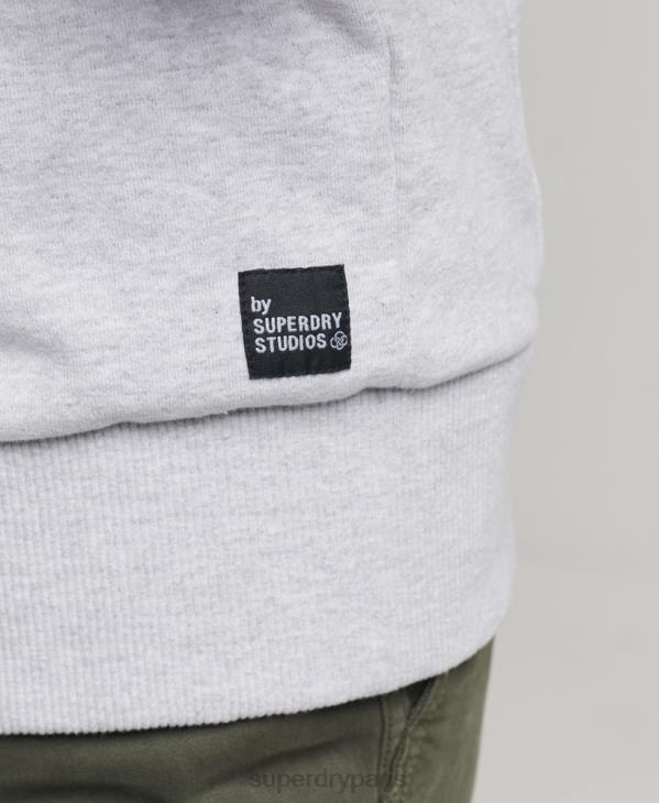 Superdry Hommes sweat à capuche micro recyclé D64Z5014 vêtements gris clair