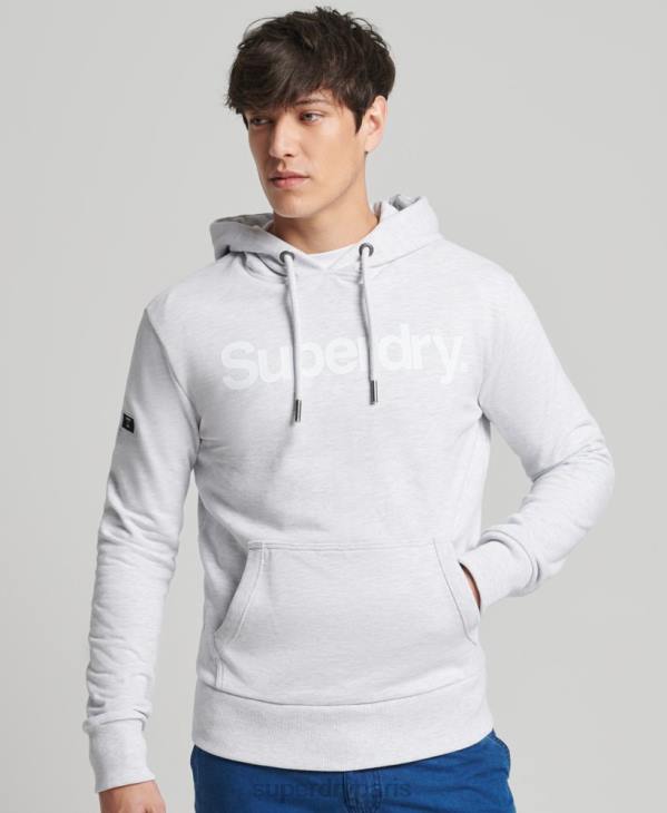 Superdry Hommes sweat à capuche non brossé à logo core D64Z866 vêtements gris clair