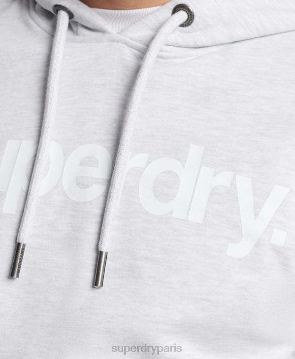 Superdry Hommes sweat à capuche non brossé à logo core D64Z866 vêtements gris clair
