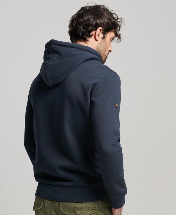 Superdry Hommes sweat à capuche premium surteint à logo vintage D64Z457 vêtements marine