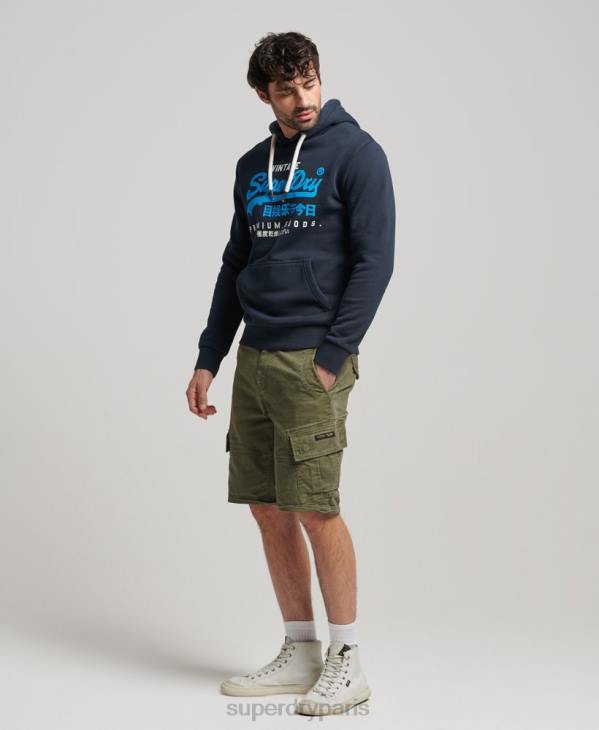 Superdry Hommes sweat à capuche premium surteint à logo vintage D64Z457 vêtements marine
