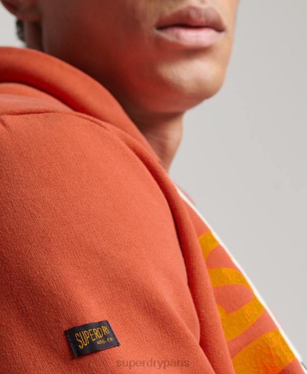 Superdry Hommes sweat à capuche premium surteint à logo vintage D64Z471 vêtements orange