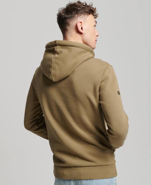 Superdry Hommes sweat à capuche premium surteint à logo vintage D64Z524 vêtements kaki