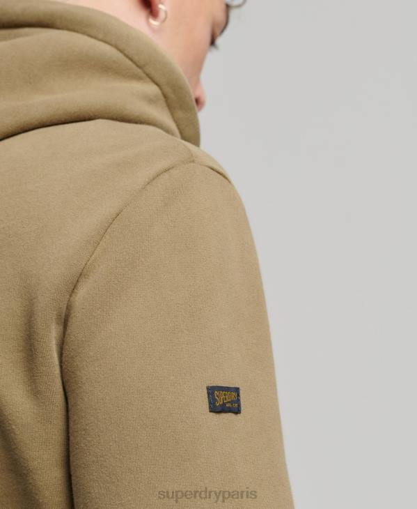 Superdry Hommes sweat à capuche premium surteint à logo vintage D64Z524 vêtements kaki