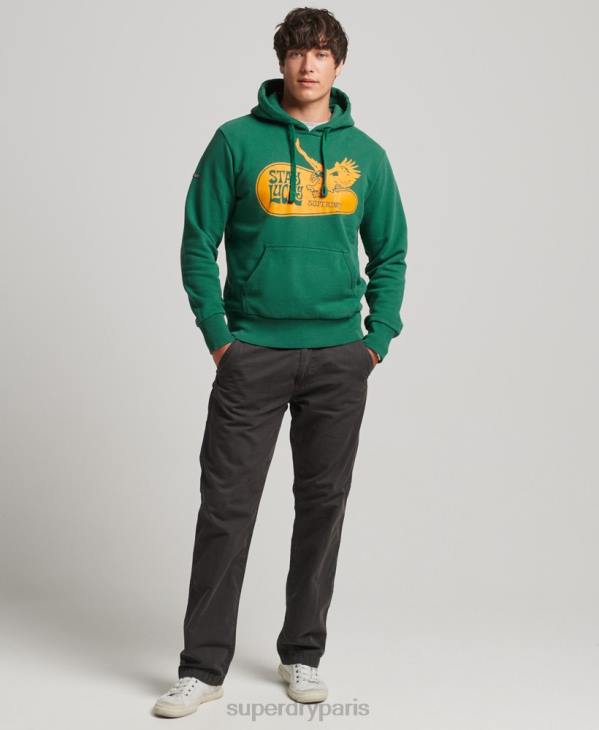 Superdry Hommes sweat à capuche psych rock D64Z5056 vêtements vert