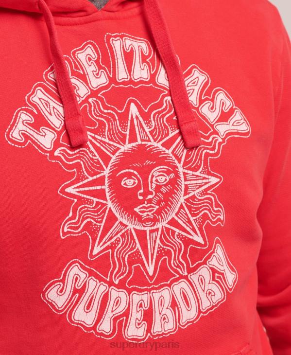 Superdry Hommes sweat à capuche psych rock D64Z759 vêtements rouge