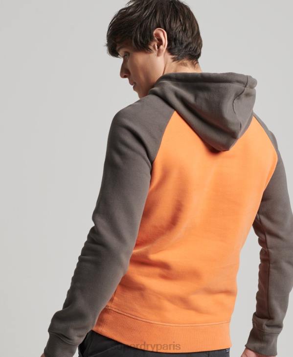 Superdry Hommes sweat à capuche raglan avec logo vintage american classics D64Z832 vêtements orange