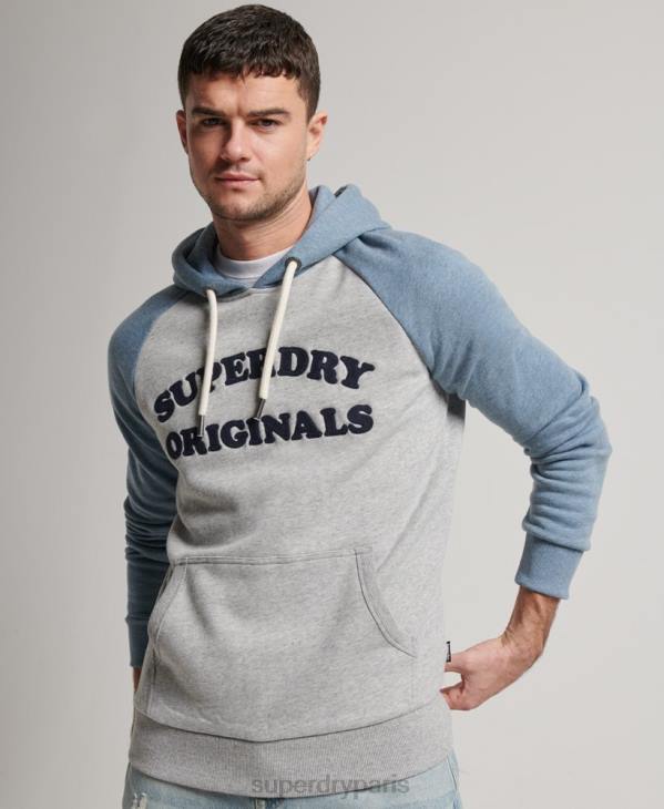 Superdry Hommes sweat à capuche raglan classe cooper D64Z594 vêtements gris