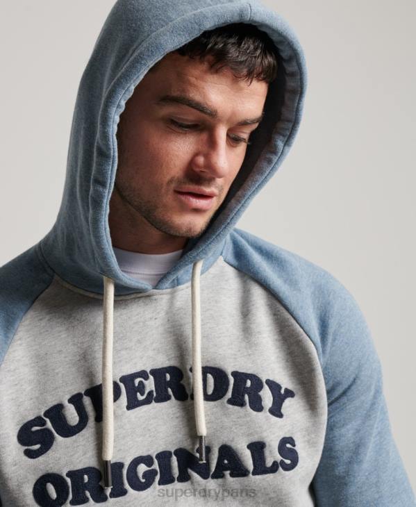 Superdry Hommes sweat à capuche raglan classe cooper D64Z594 vêtements gris