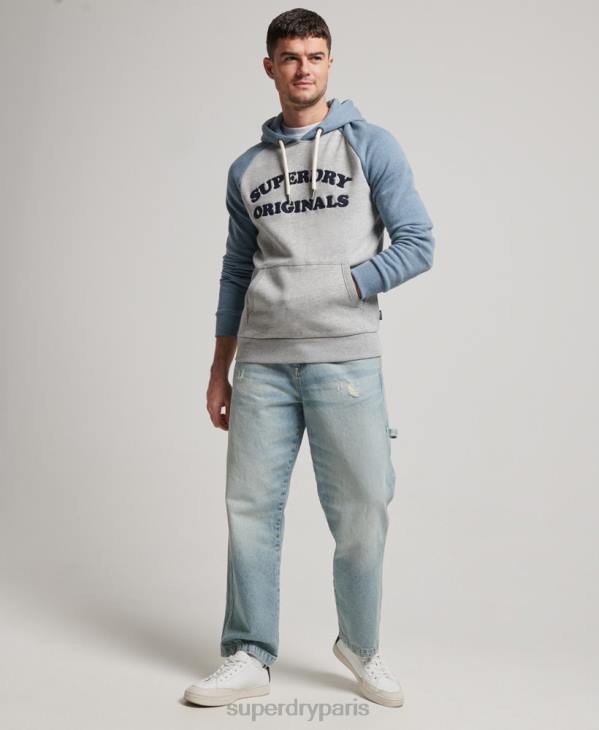 Superdry Hommes sweat à capuche raglan classe cooper D64Z594 vêtements gris