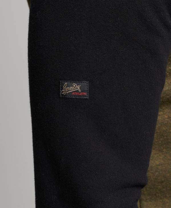 Superdry Hommes sweat à capuche raglan à logo vintage en coton biologique D64Z509 vêtements noir