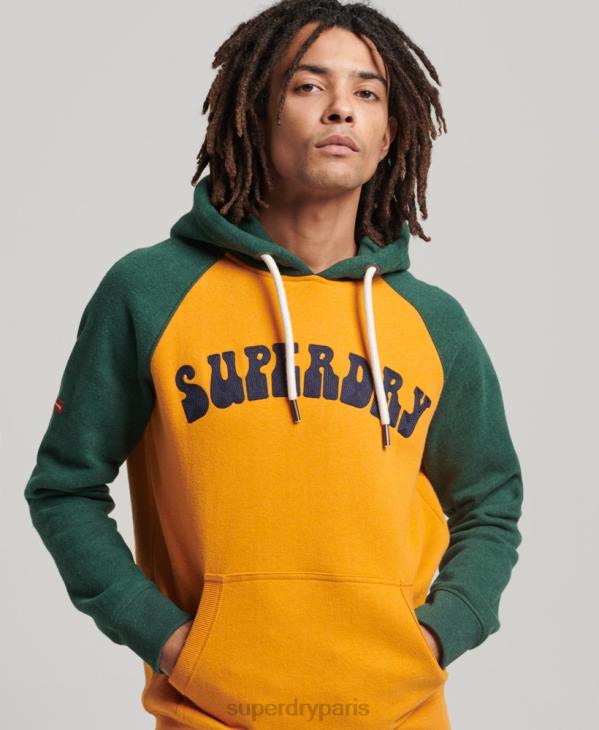 Superdry Hommes sweat à capuche raglan superam D64Z501 vêtements or