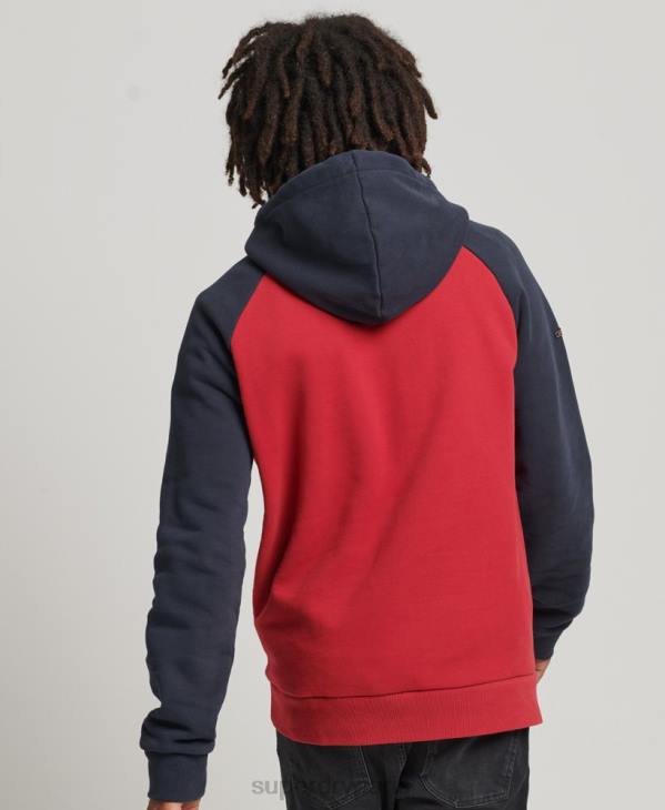 Superdry Hommes sweat à capuche raglan vintage achilles D64Z582 vêtements rouge