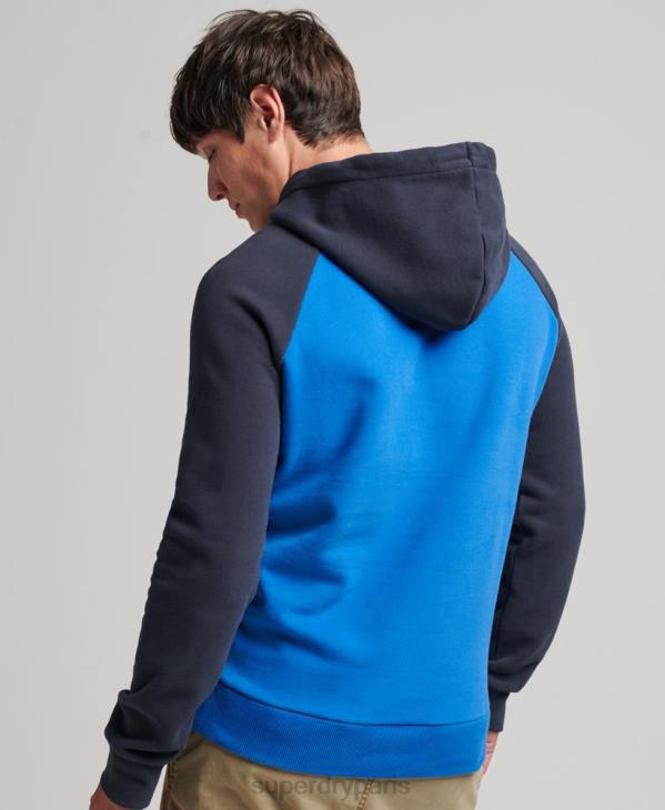 Superdry Hommes sweat à capuche raglan vintage achilles D64Z719 vêtements bleu clair