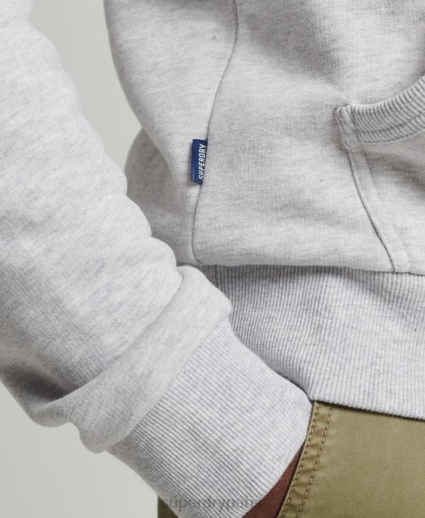 Superdry Hommes sweat à capuche saisonnier à logo vintage D64Z841 vêtements gris clair