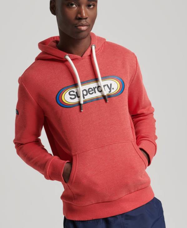 Superdry Hommes sweat à capuche saisonnier à logo vintage core D64Z5117 vêtements rouge