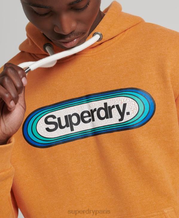 Superdry Hommes sweat à capuche saisonnier à logo vintage core D64Z5195 vêtements jaune