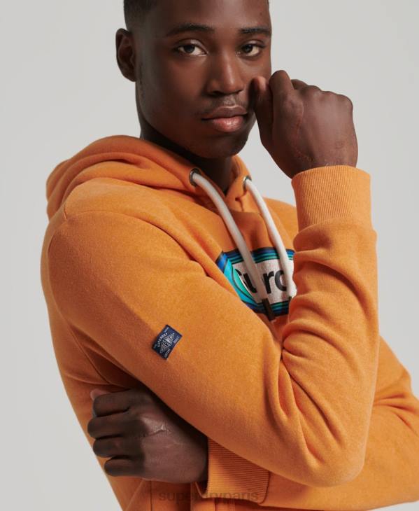Superdry Hommes sweat à capuche saisonnier à logo vintage core D64Z5195 vêtements jaune