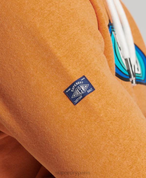 Superdry Hommes sweat à capuche saisonnier à logo vintage core D64Z5195 vêtements jaune