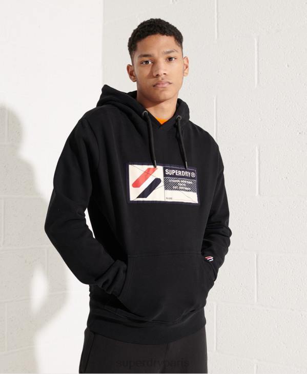 Superdry Hommes sweat à capuche sport jock tag D64Z5060 vêtements noir