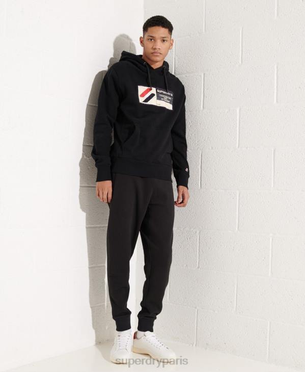 Superdry Hommes sweat à capuche sport jock tag D64Z5060 vêtements noir