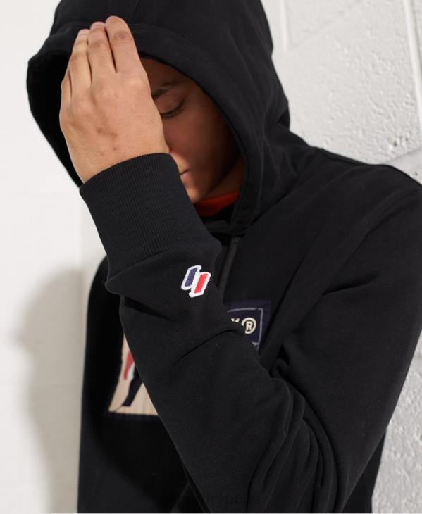 Superdry Hommes sweat à capuche sport jock tag D64Z5060 vêtements noir