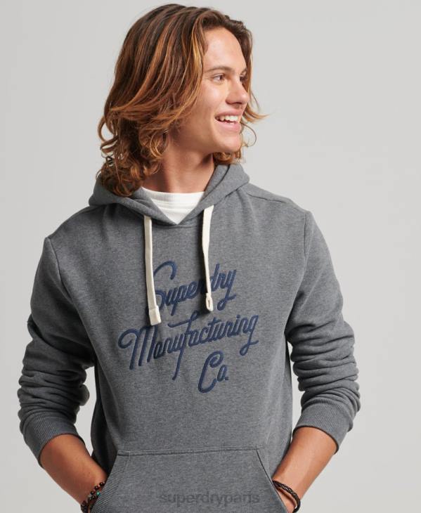 Superdry Hommes sweat à capuche stylé et confectionné D64Z5158 vêtements gris