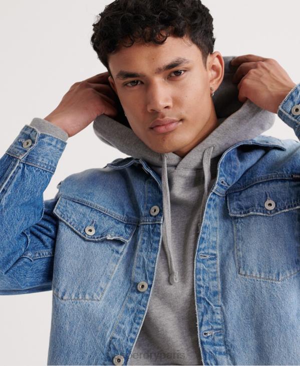 Superdry Hommes sweat à capuche superstate D64Z902 vêtements gris